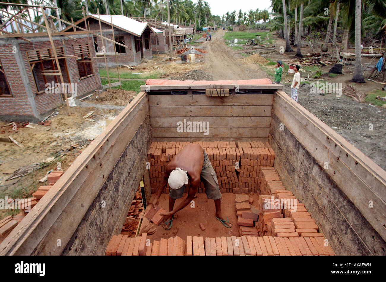 La reconstruction après le tsunami à Lhokseumawe, Indonésie Banque D'Images