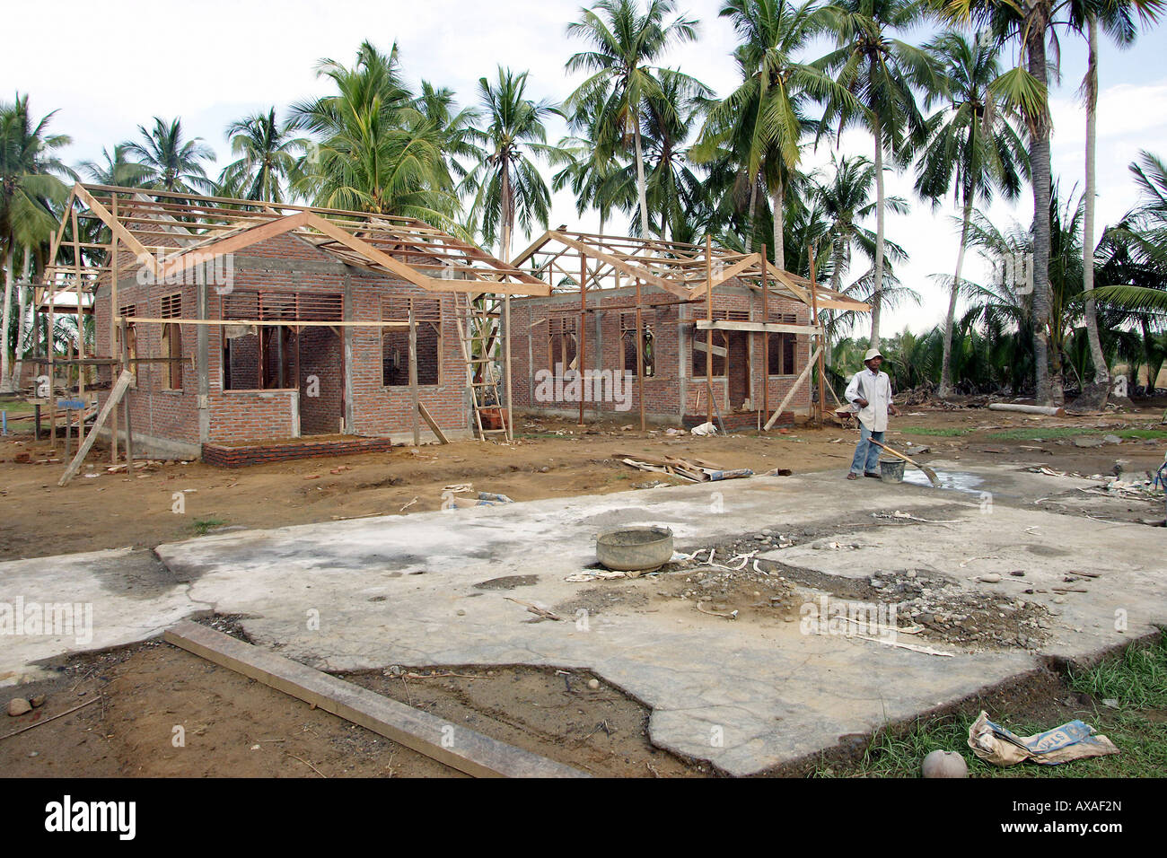 La reconstruction après le tsunami à Lhokseumawe, Indonésie Banque D'Images