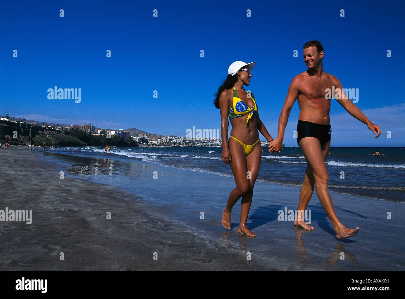 Playa del Ingles, Gran Canaria, Îles Canaries, Espagne Banque D'Images