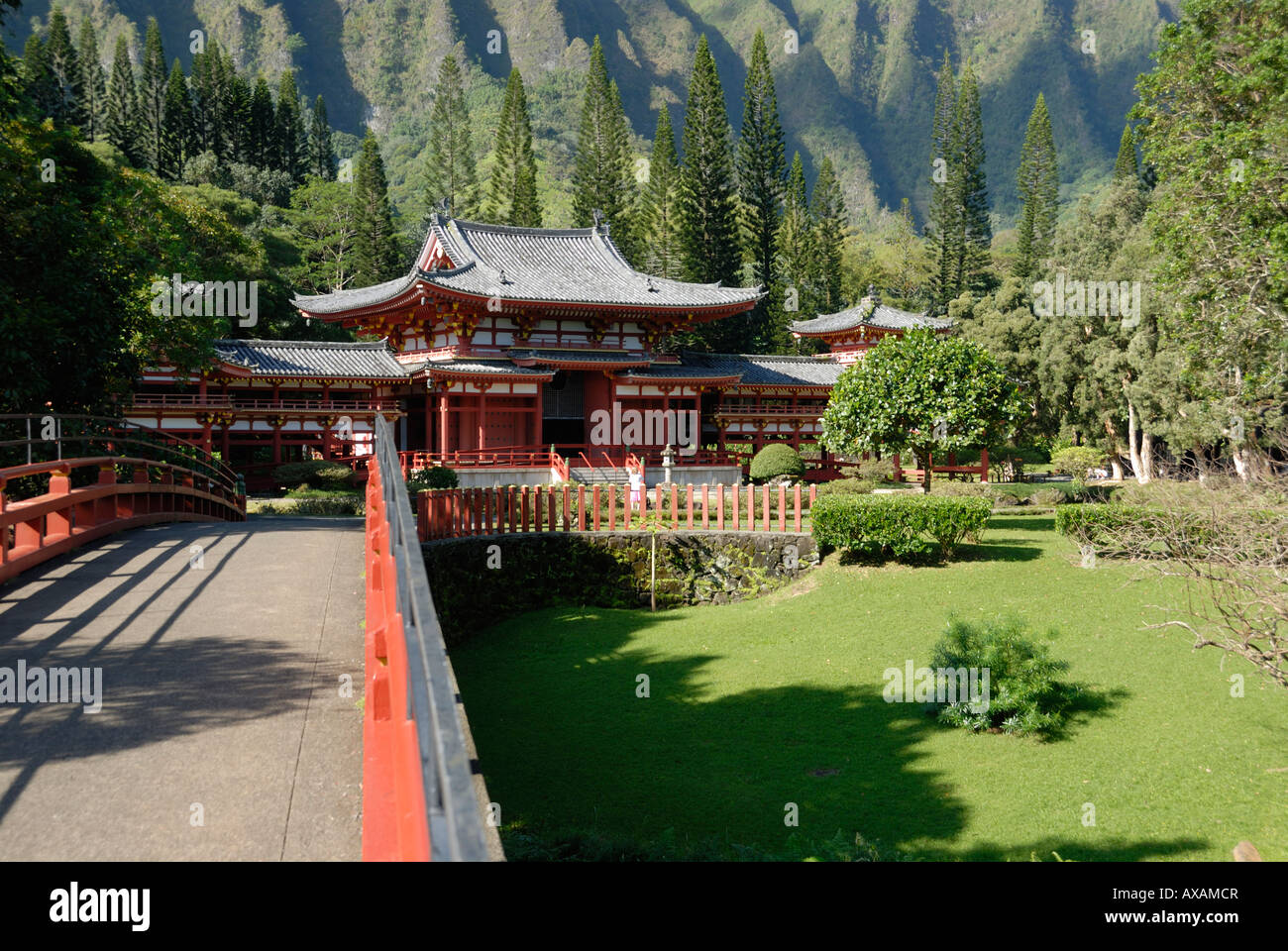 Temple Byodo-In O'ahu Hawaii Banque D'Images