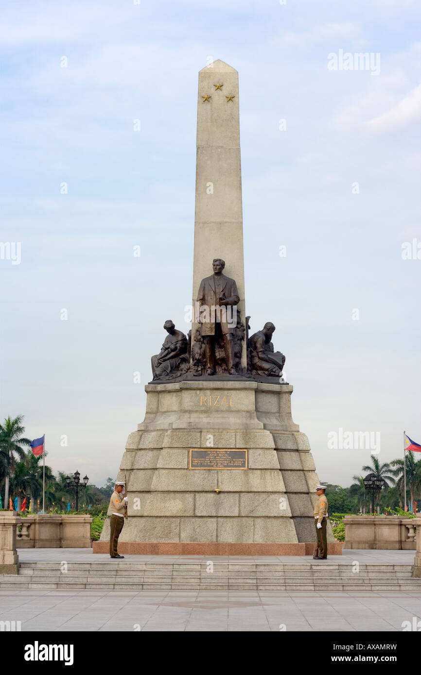 Le Rizal Monument à Luneta, Manille. Banque D'Images