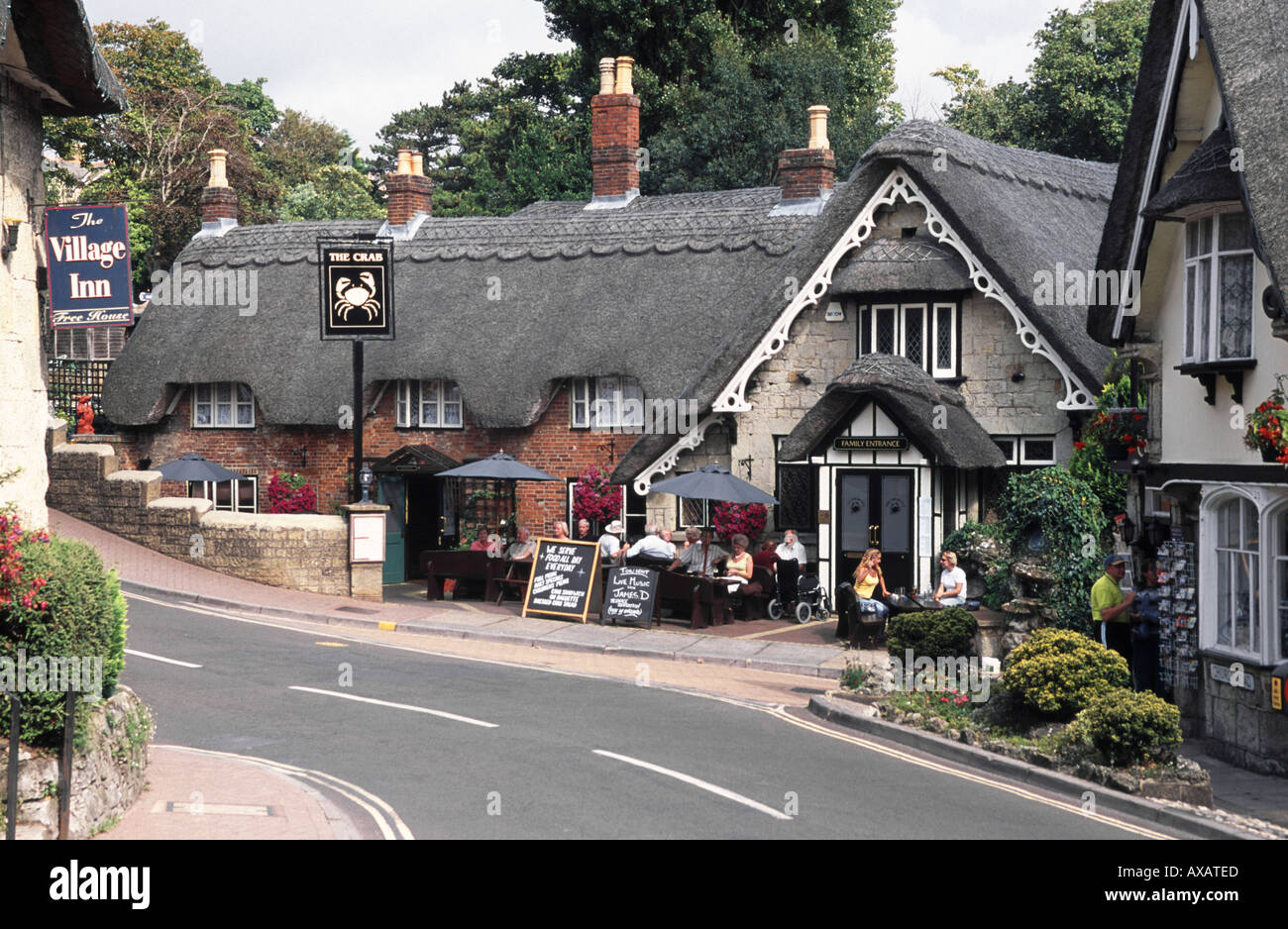 VILLAGE DE SHANKLIN. Île de Wight HAMPSHIRE. ENGLAND UK Banque D'Images