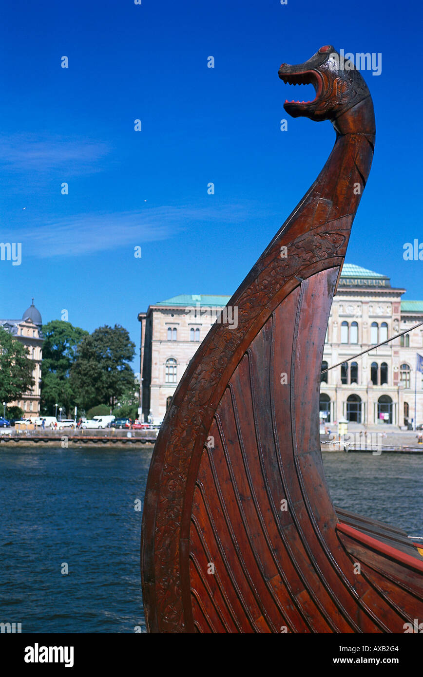 Viking Ship Staffhead, Gamla Stan, Stockholm, Suède Banque D'Images