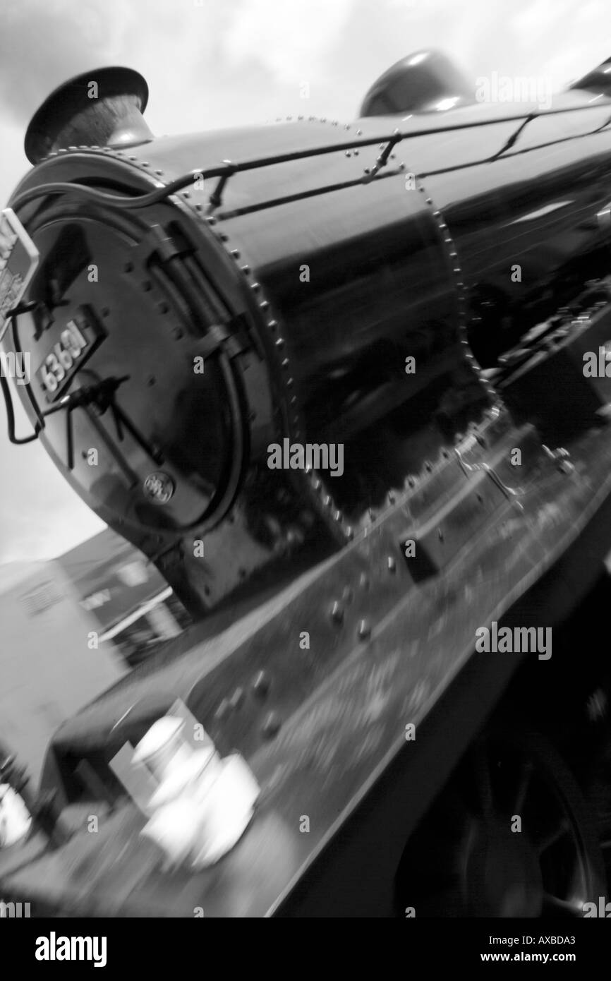 Train à vapeur de fumée de charbon flying scotsman célèbre transport déplacer la roue de pression a l'ancienne trainspotter voyage Banque D'Images