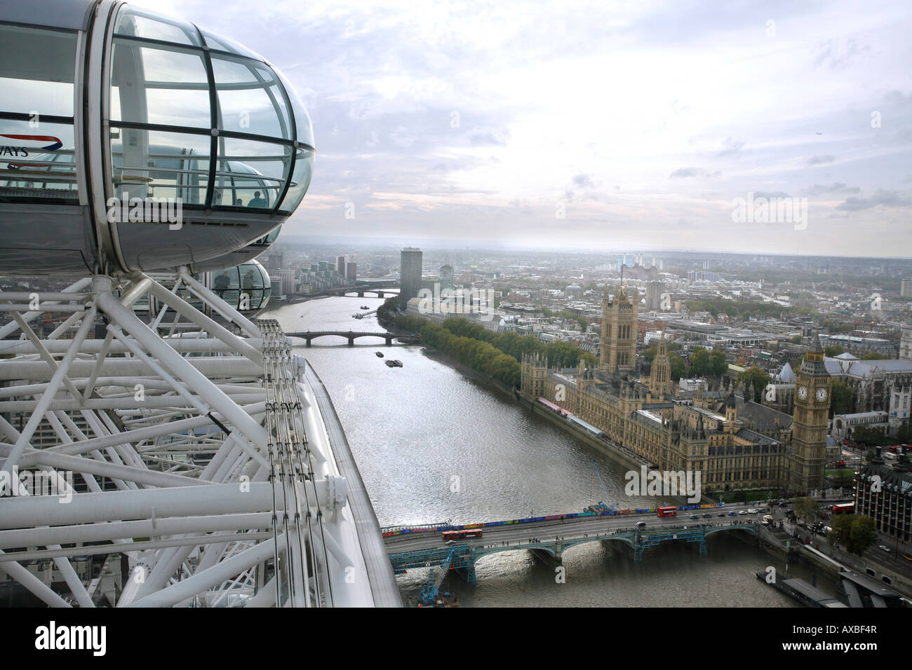 Vue de Londres à partir de la roue du millénaire, Londres, Angleterre Banque D'Images