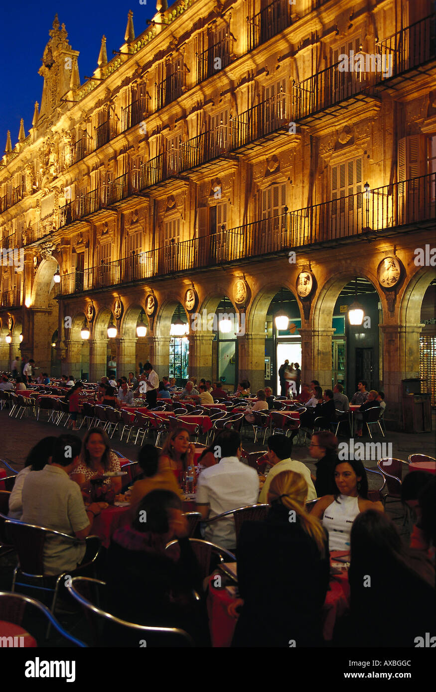 La Plaza Mayor de Salamanque, Castille, Espagne Banque D'Images