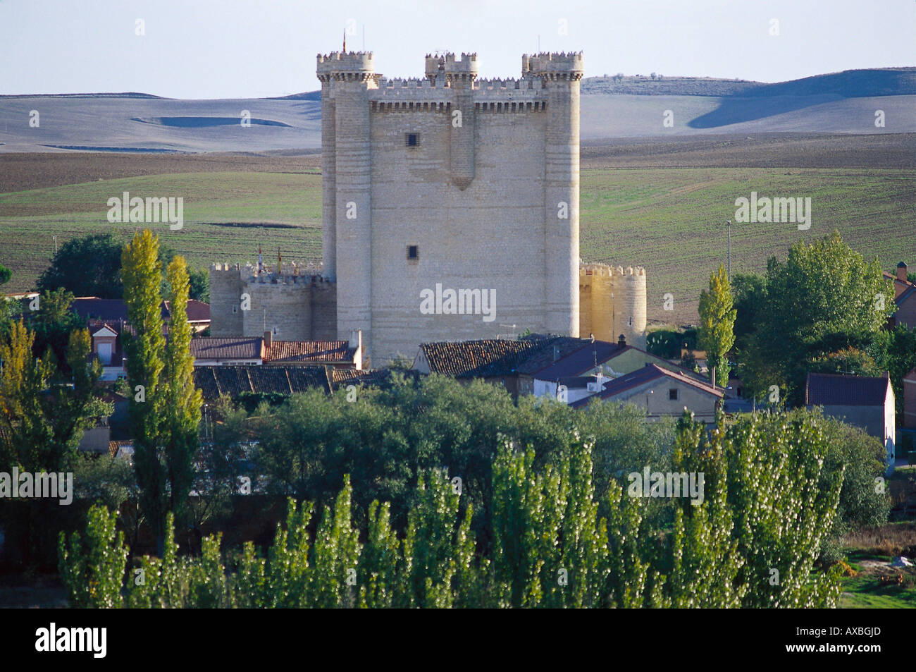 Castillo Torrelobaton, Tierra de Campos de Castilla, Espagne Banque D'Images