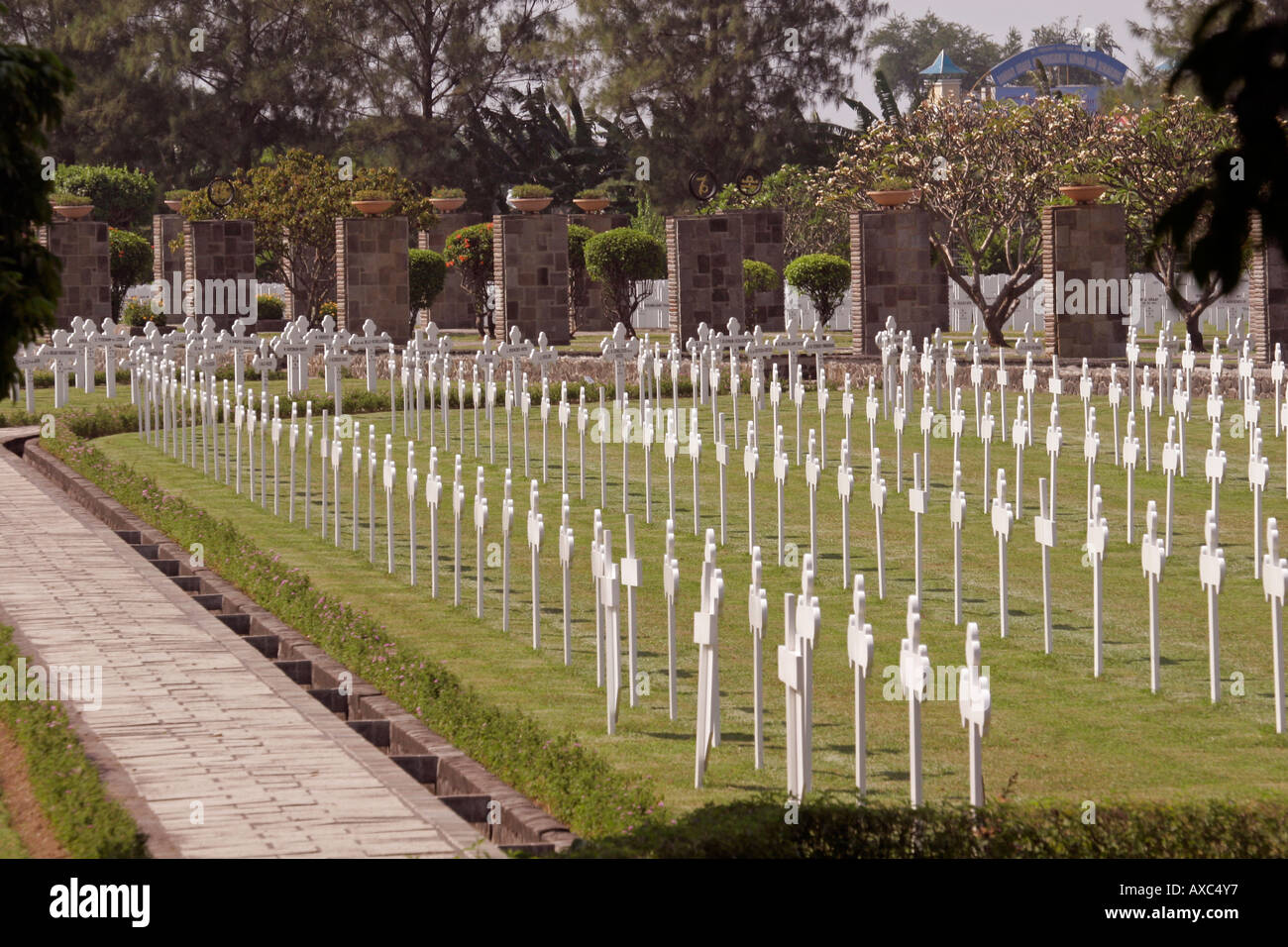 Cimetière militaire, Semarang, Central Java, Indonésie Banque D'Images