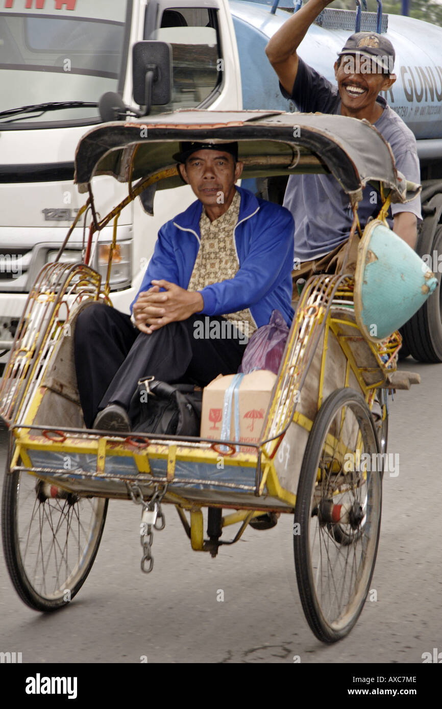 Vélo taxi Demak Indonésie Java Banque D'Images