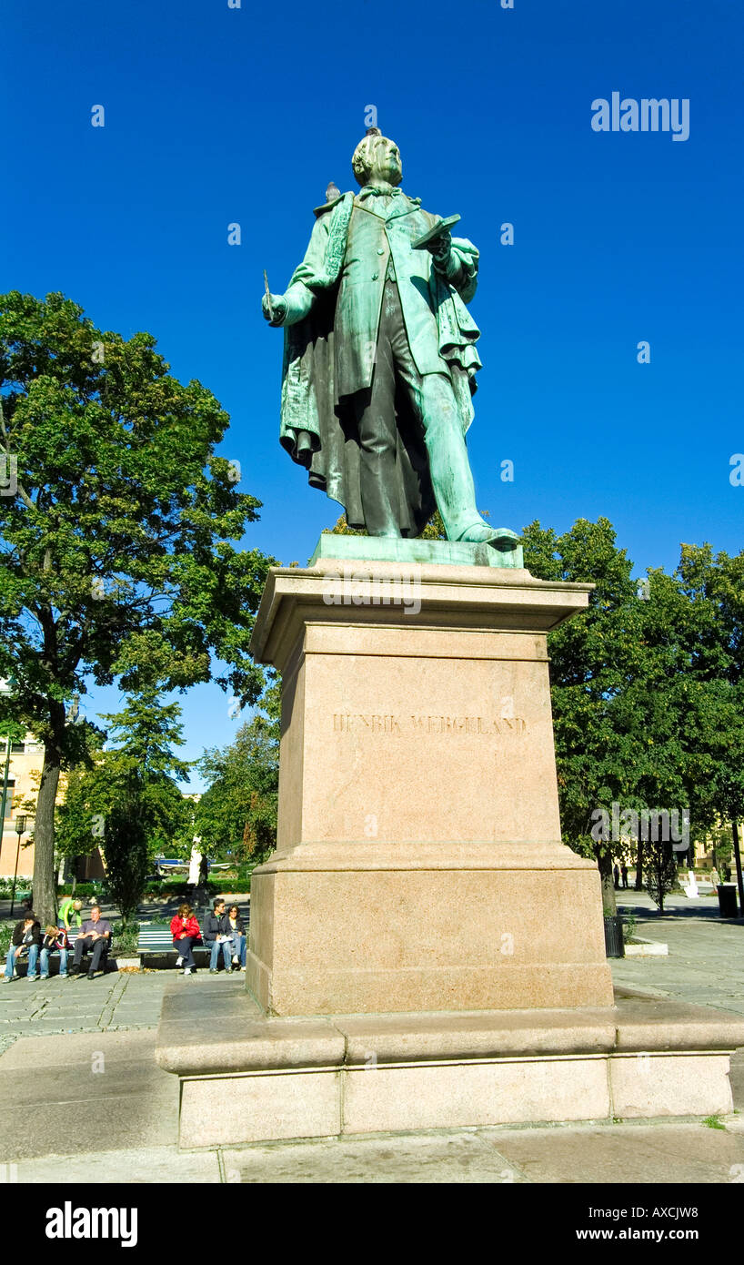 Henrik Wergeland statue.Oslo Norvège. Banque D'Images