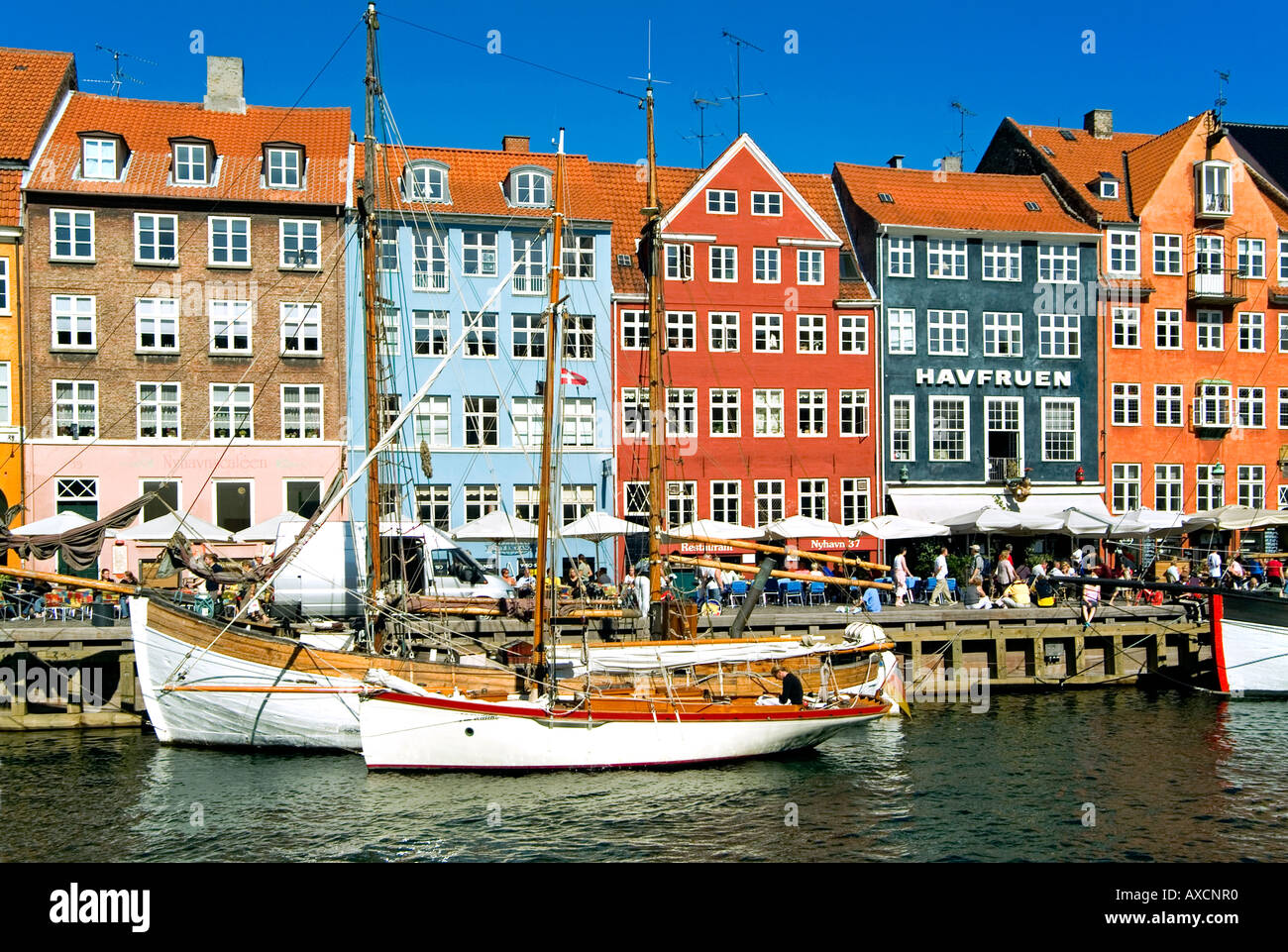 Canal de Nyhavn de Copenhague Danemark.. Banque D'Images