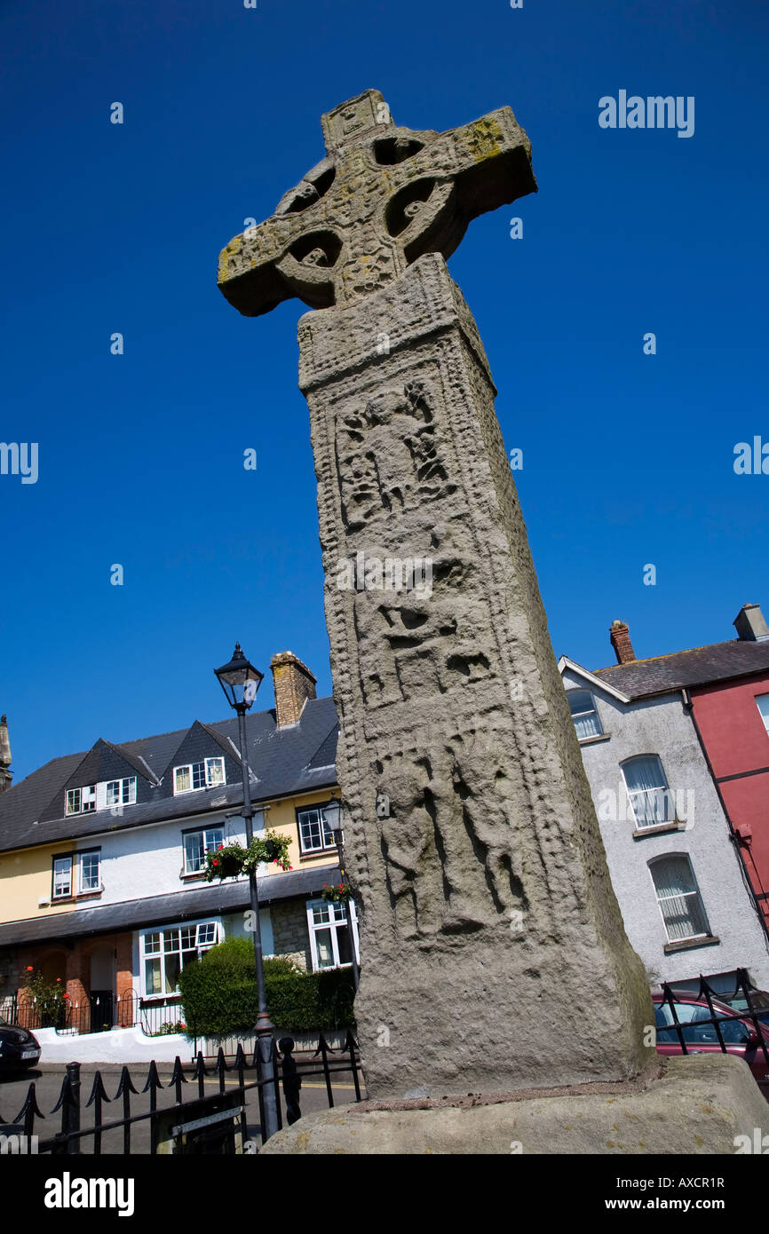 10e siècle High Cross, de la place du marché du diamant aka, Clones, comté de Monaghan, Irlande Banque D'Images