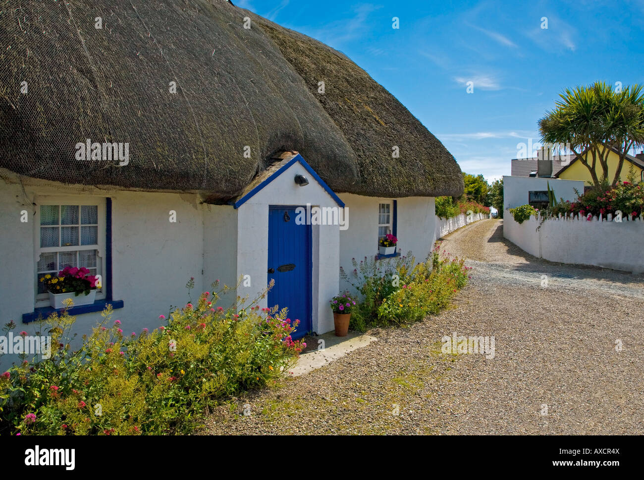 Chaumière traditionnelle, Kilmore Quay, comté de Wexford, Irlande Banque D'Images