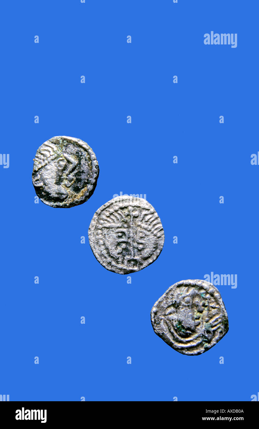 Silver Anglo saxon sceattas. sceats Banque D'Images