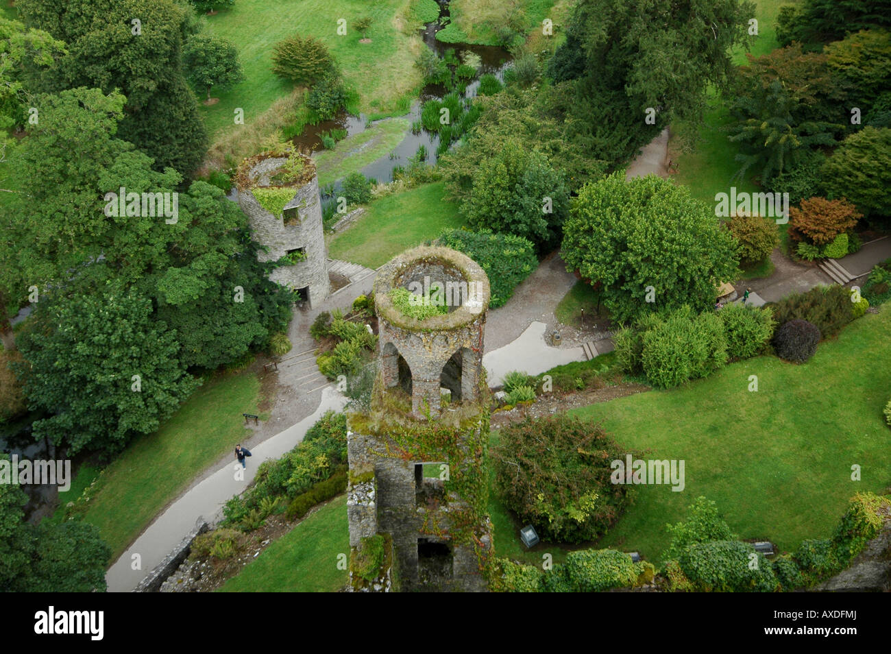 Vue aérienne du château de Blarney, Cork, Irlande Banque D'Images