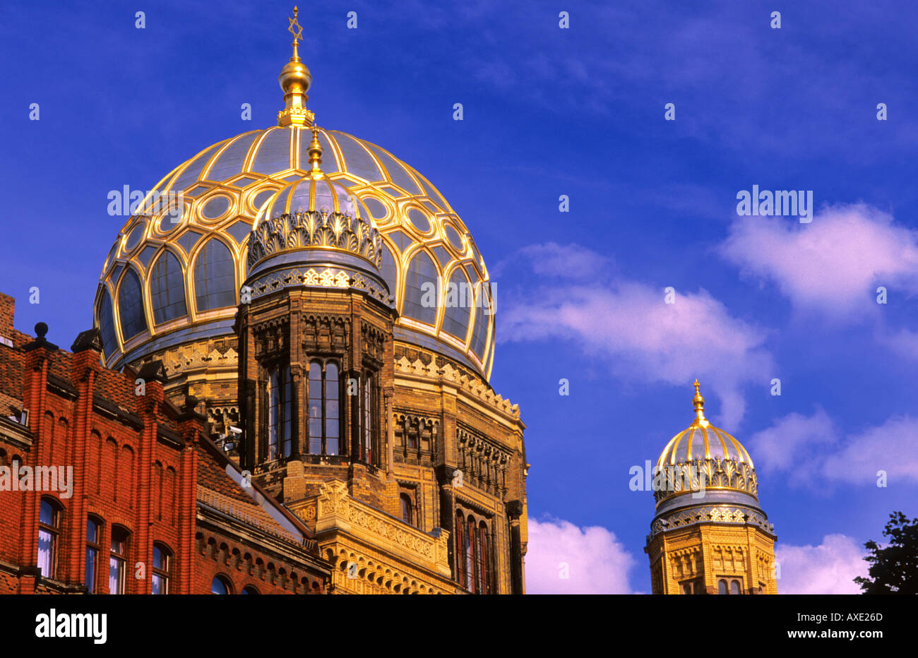 Dôme doré de Synagogue Oranienburger Strasse Berlin Allemagne Banque D'Images