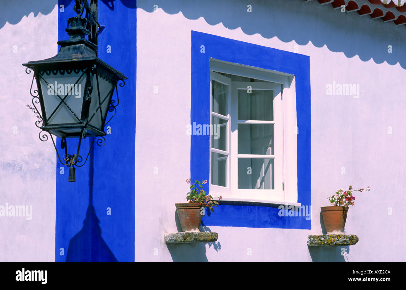 L'architecture typique du village historique d'Obidos Obidos, Portugal, Banque D'Images