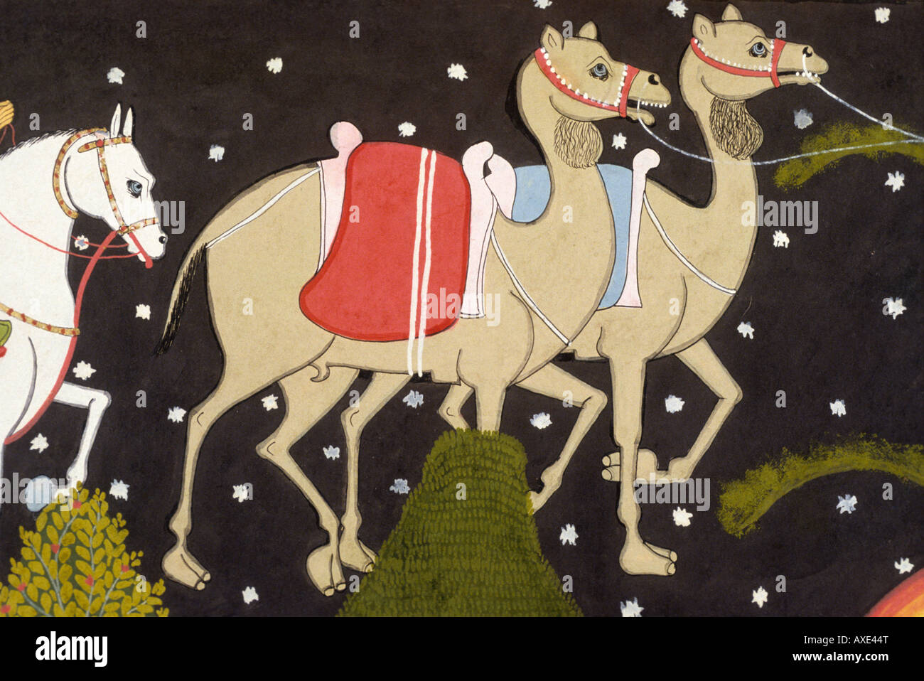 L'histoire de camel lnt c 1700 kanoria. Peinture miniature indienne, Rajasthan Inde Banque D'Images
