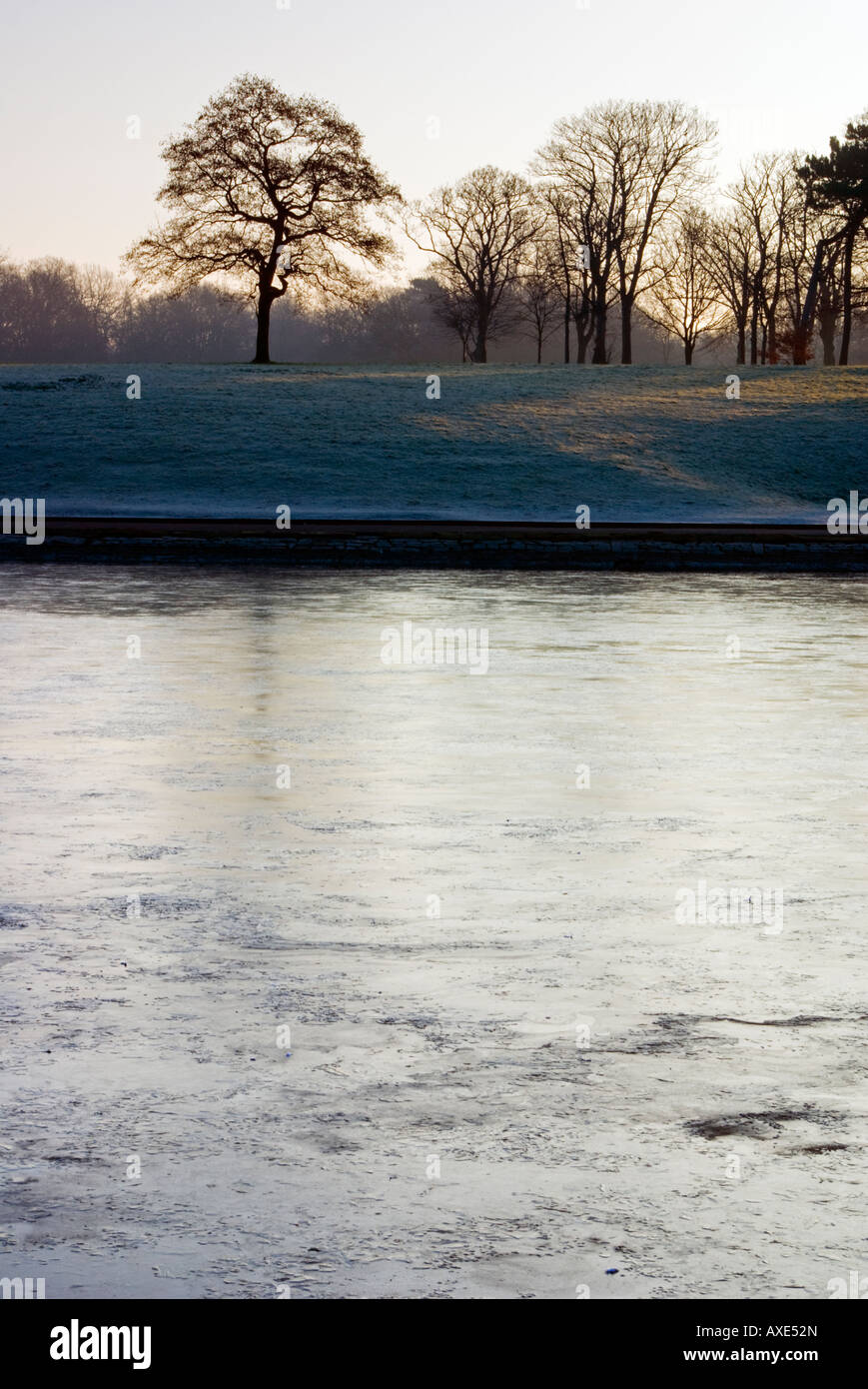 Matin d'hiver Sefton Park Banque D'Images