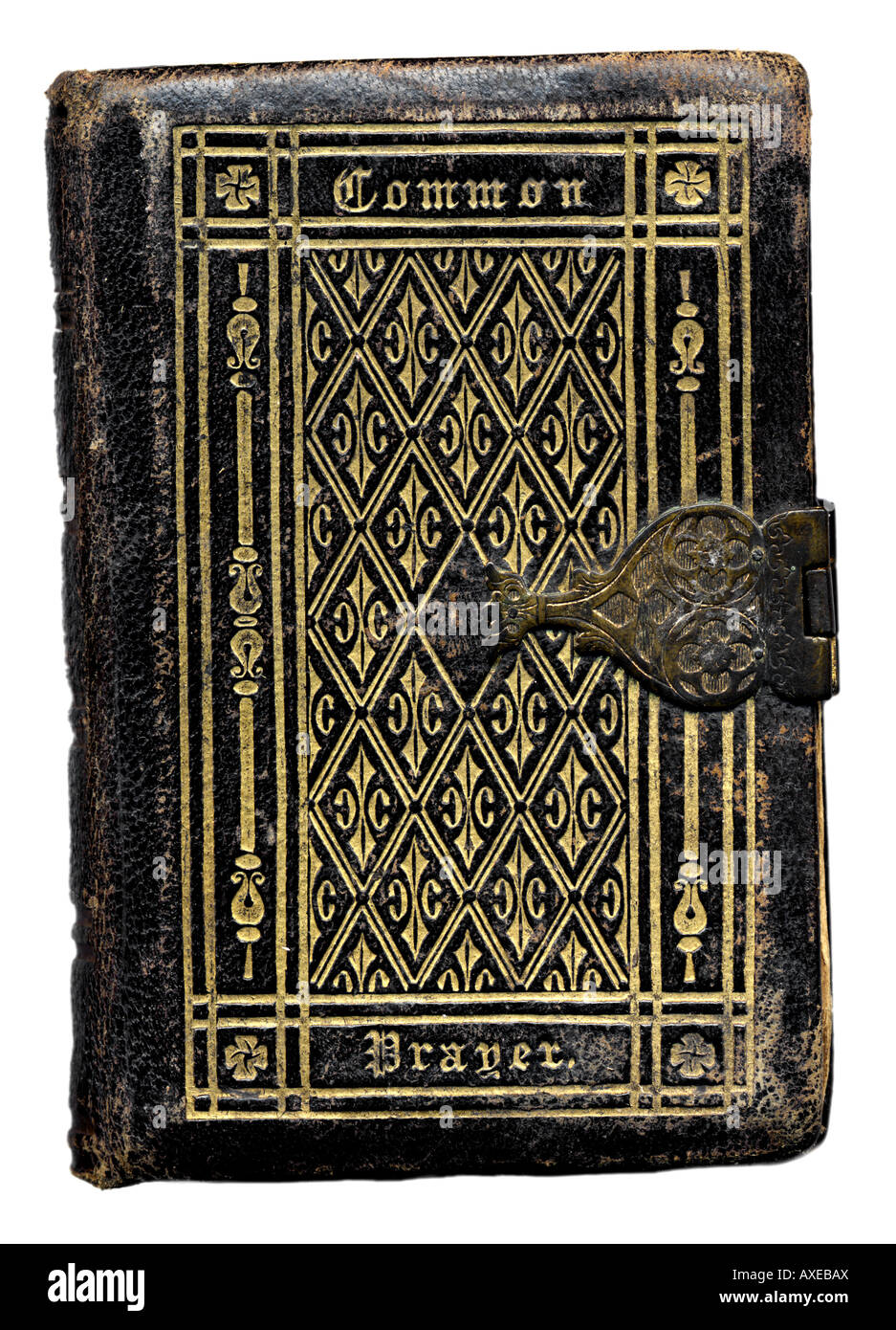 Victorian 1856 Book of Common Prayer Capot avant Banque D'Images