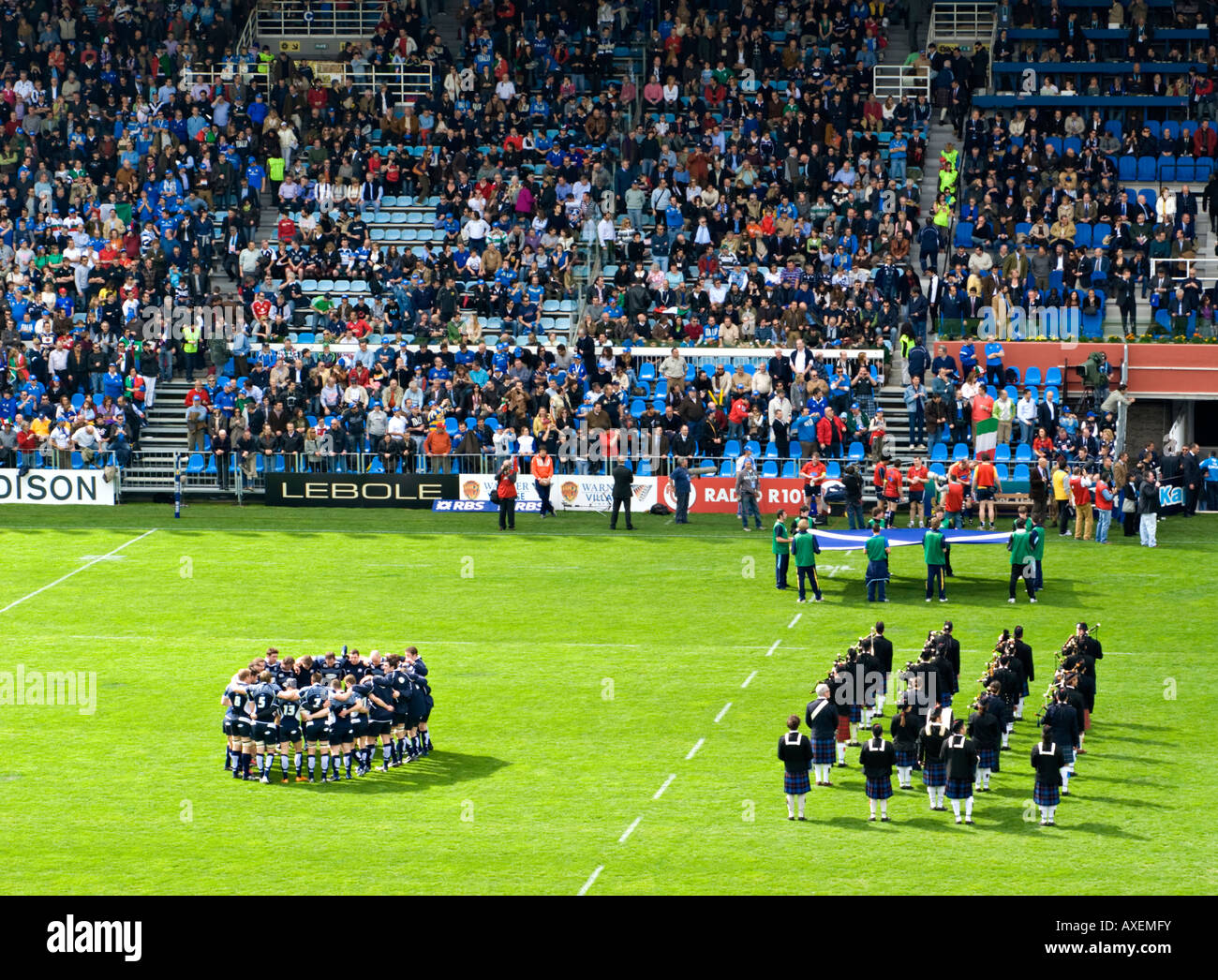 L'ouverture des Six Nations Rugby 2008 clash entre l'Ecosse et l'Italie au Stadio Flaminio à Rome. Banque D'Images