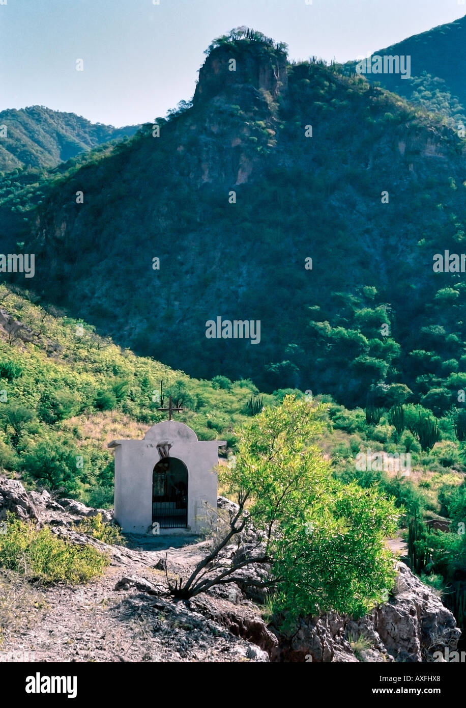 Petite fête votive de culte dans les montagnes de Copper Canyon Banque D'Images