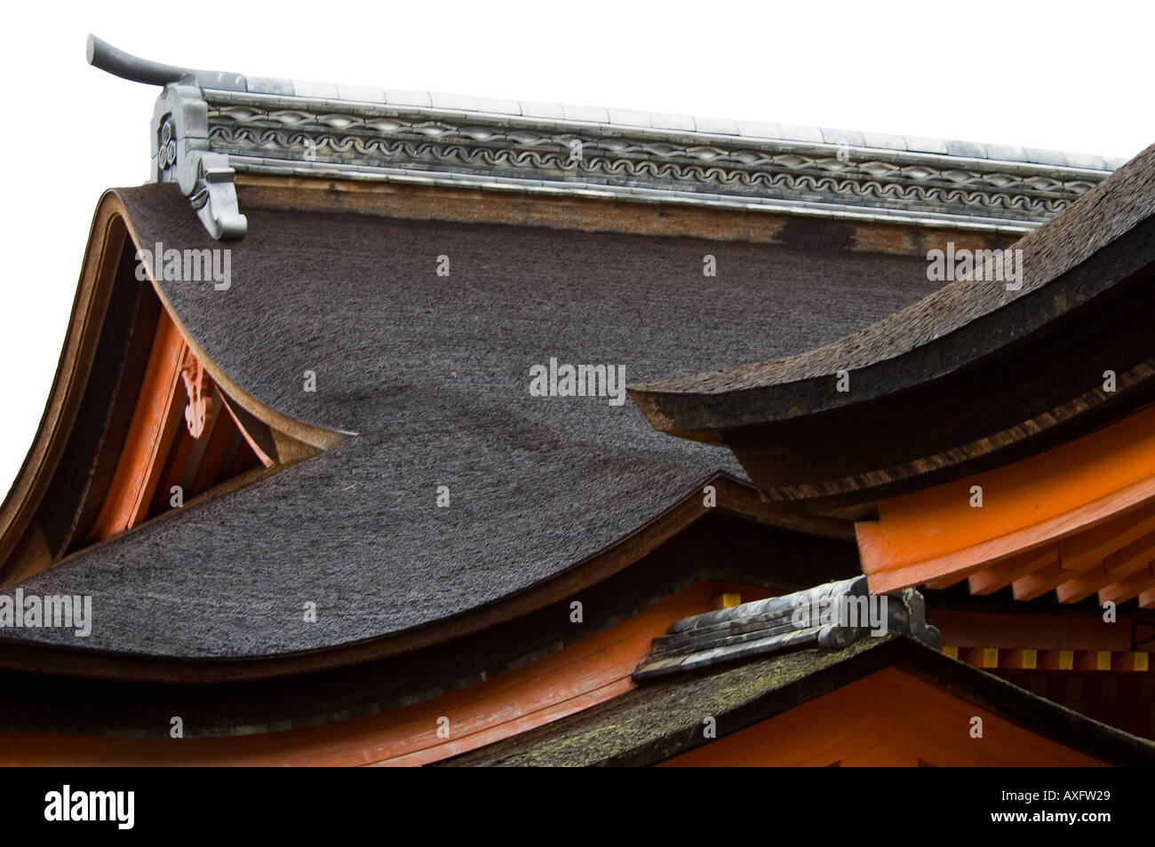 Le toit de l'Itsukushima Miyajima Japon Banque D'Images