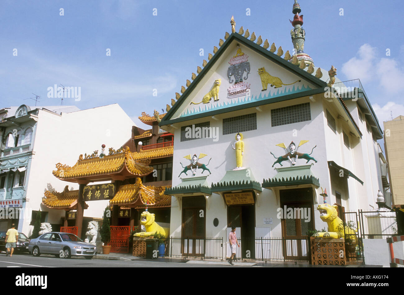 Singapour Muni Sakya Bouddha Gaya Temple Banque D'Images