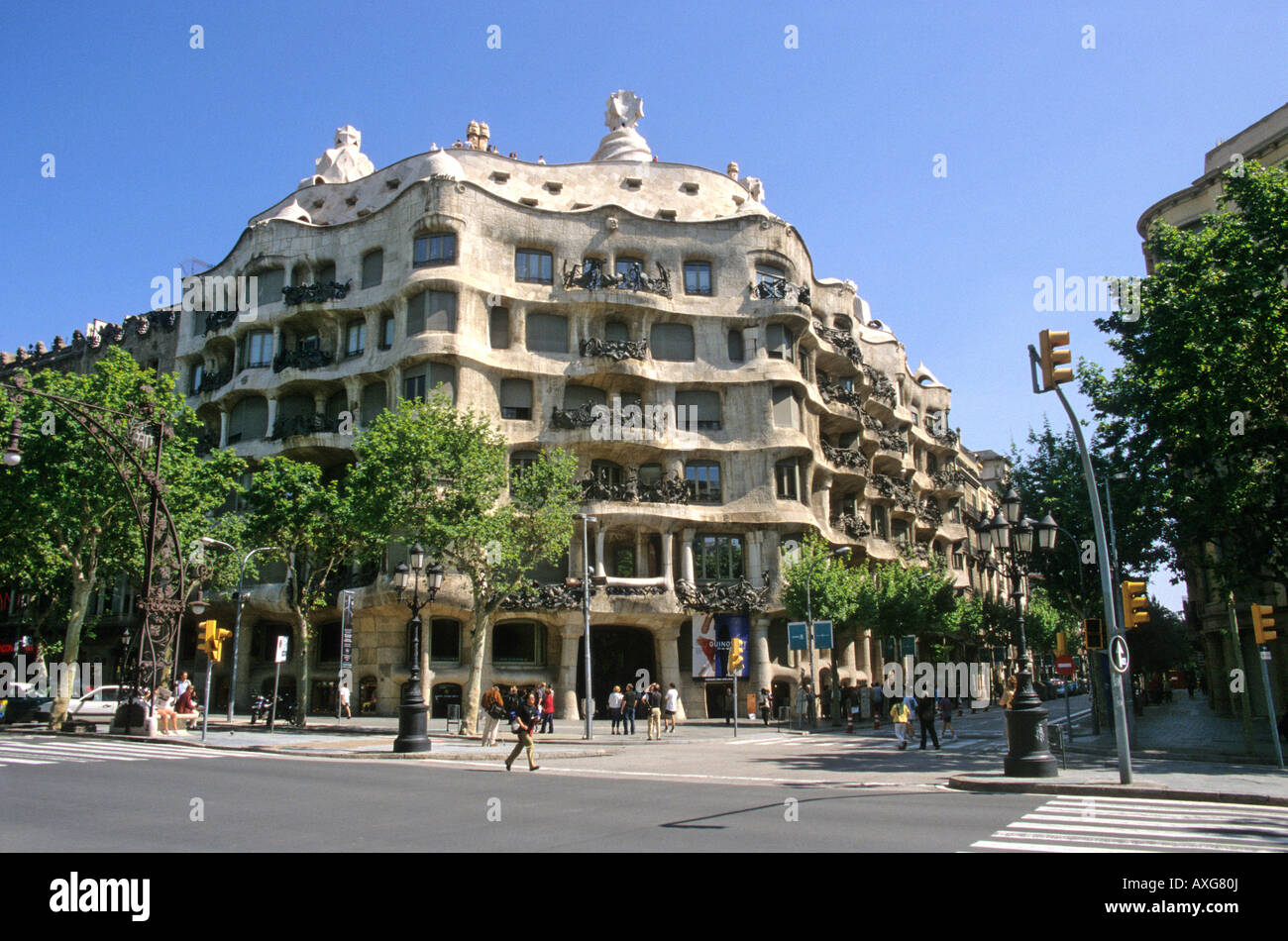 Barcelone - la Casa Mila à Barcelone. Espagne Banque D'Images