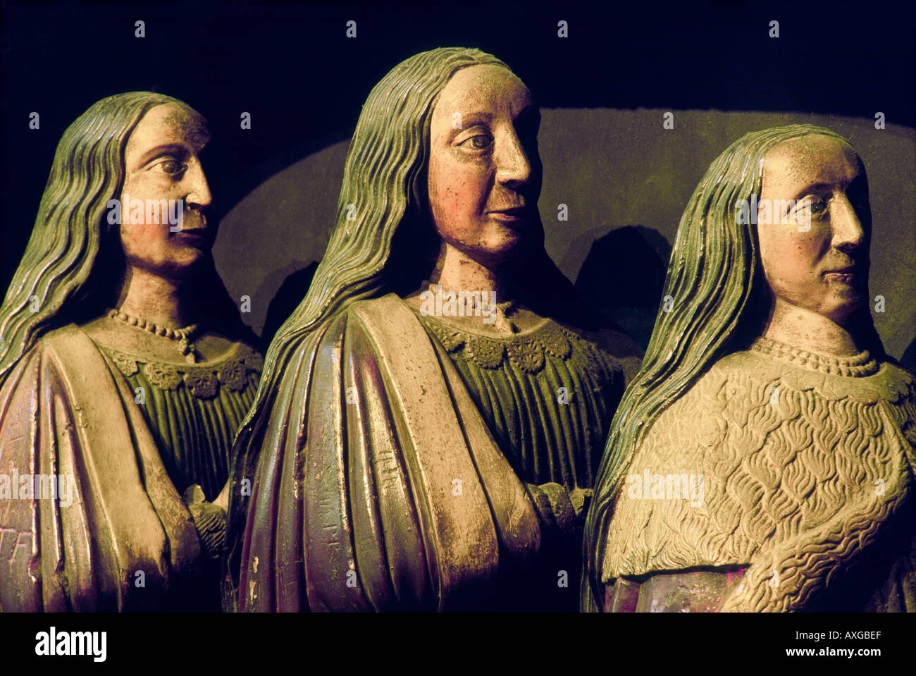 Patricks Cathedral, Dublin, Irlande. Détail des deuils sur la tombe de la famille Boyle de la période anglo-irlandaise élisabéthaine Banque D'Images