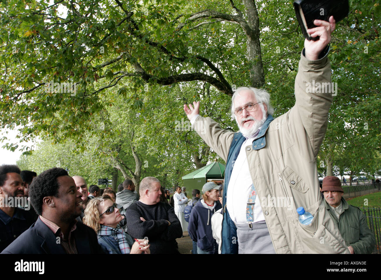 Christian le président à Speakers Corner Hyde Park London UK Banque D'Images