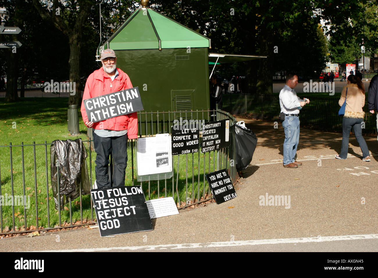 Christian le président à Speakers Corner Hyde Park London UK Banque D'Images
