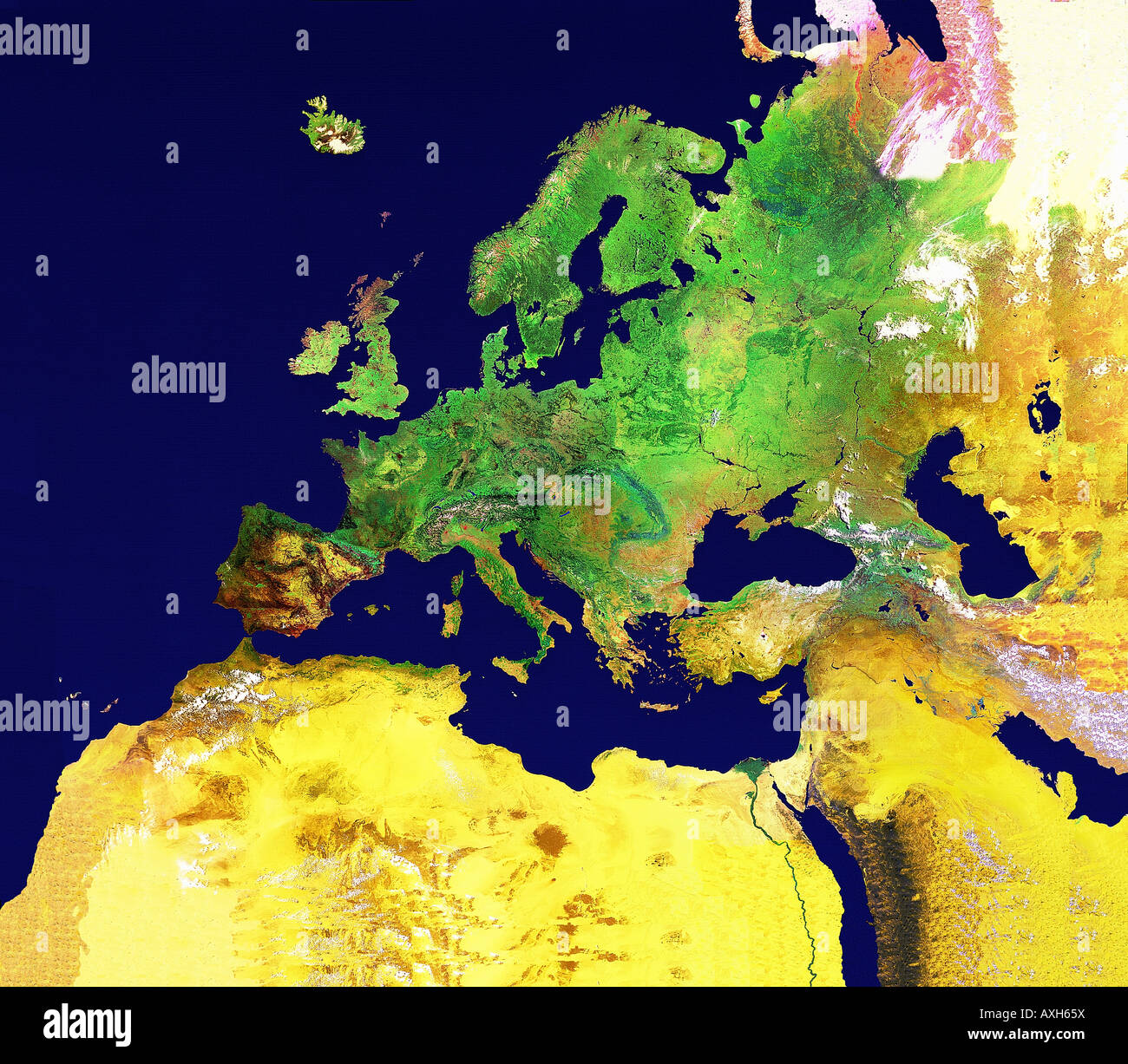 L'Europe et l'Afrique du nord à partir de l'espace par la photographie Banque D'Images