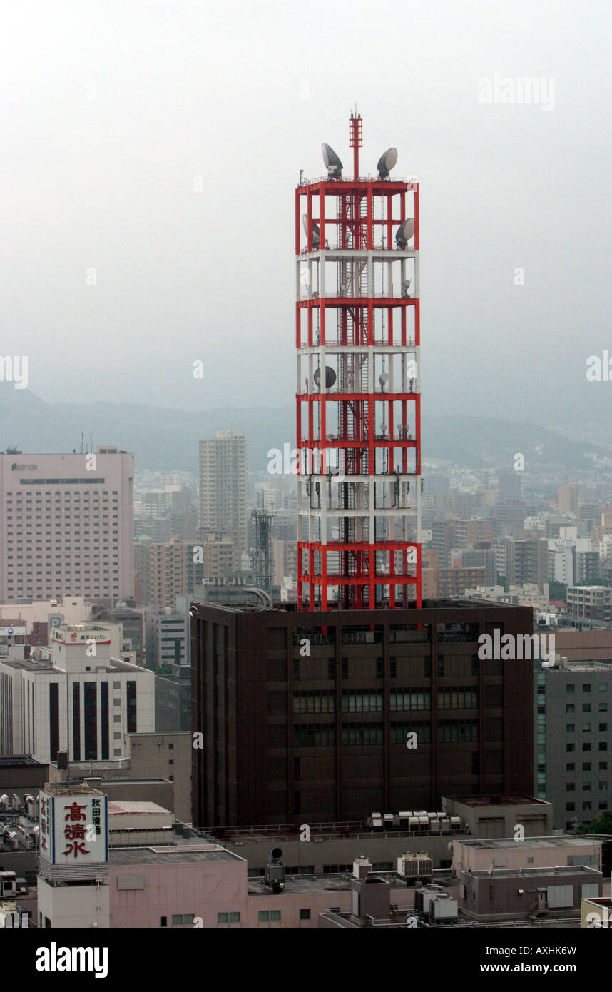 Vue panoramique sur la ville depuis la tour de télévision sapporo Japon Banque D'Images