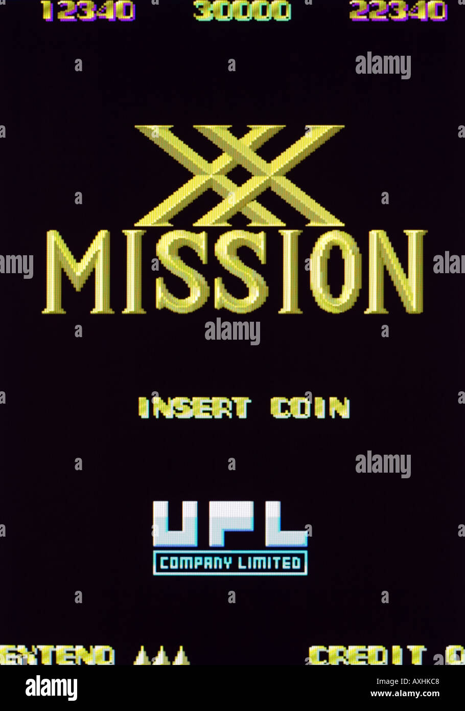 Mission XX UPL Co Ltd 1987 capture d'écran du jeu vidéo d'arcade Vintage - EDITO UTILISEZ UNIQUEMENT Banque D'Images