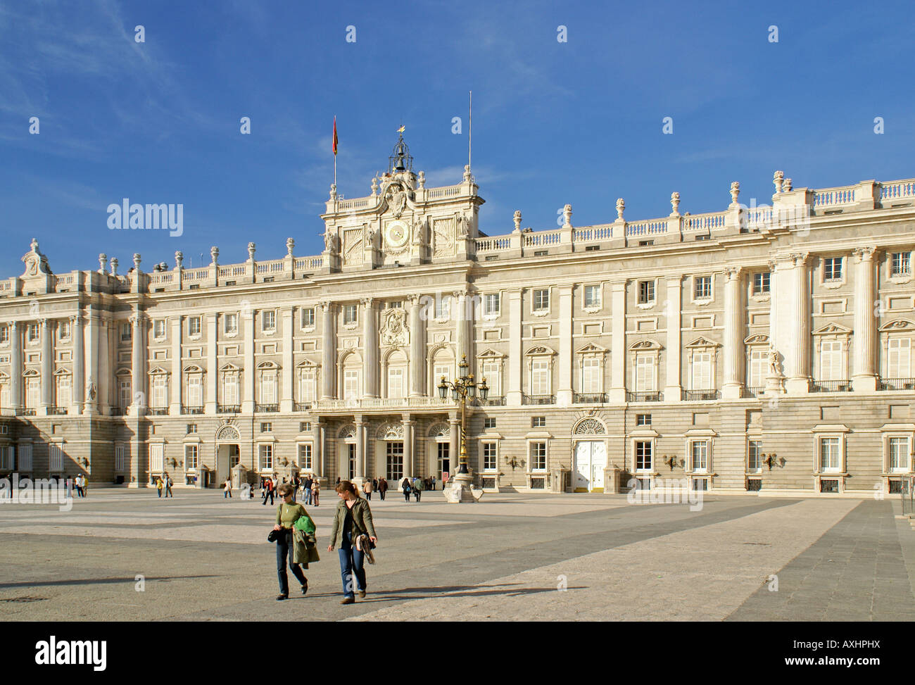 Façade du Palais Royal de Madrid Banque D'Images