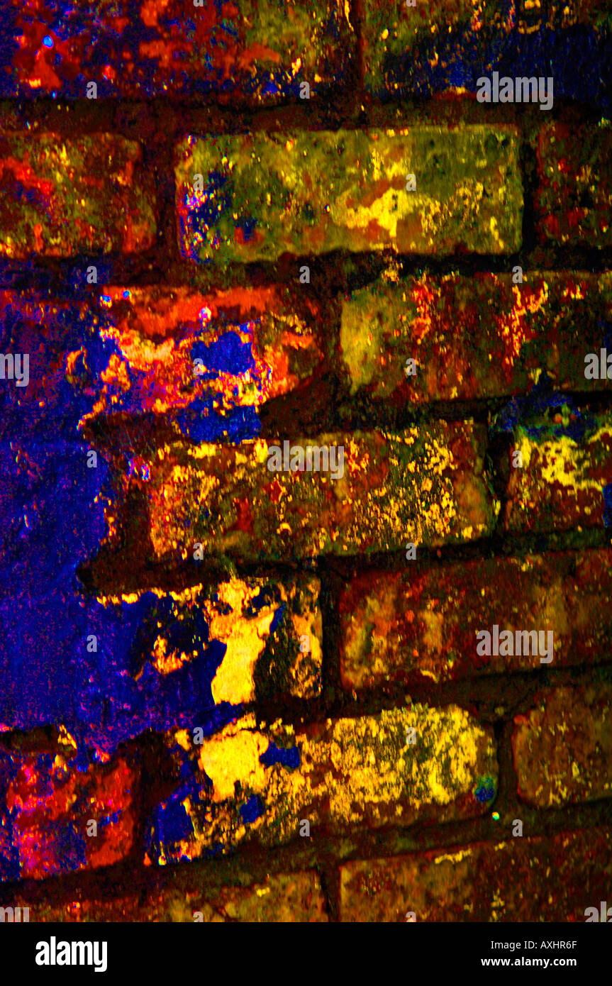 Briques peintes Banque D'Images