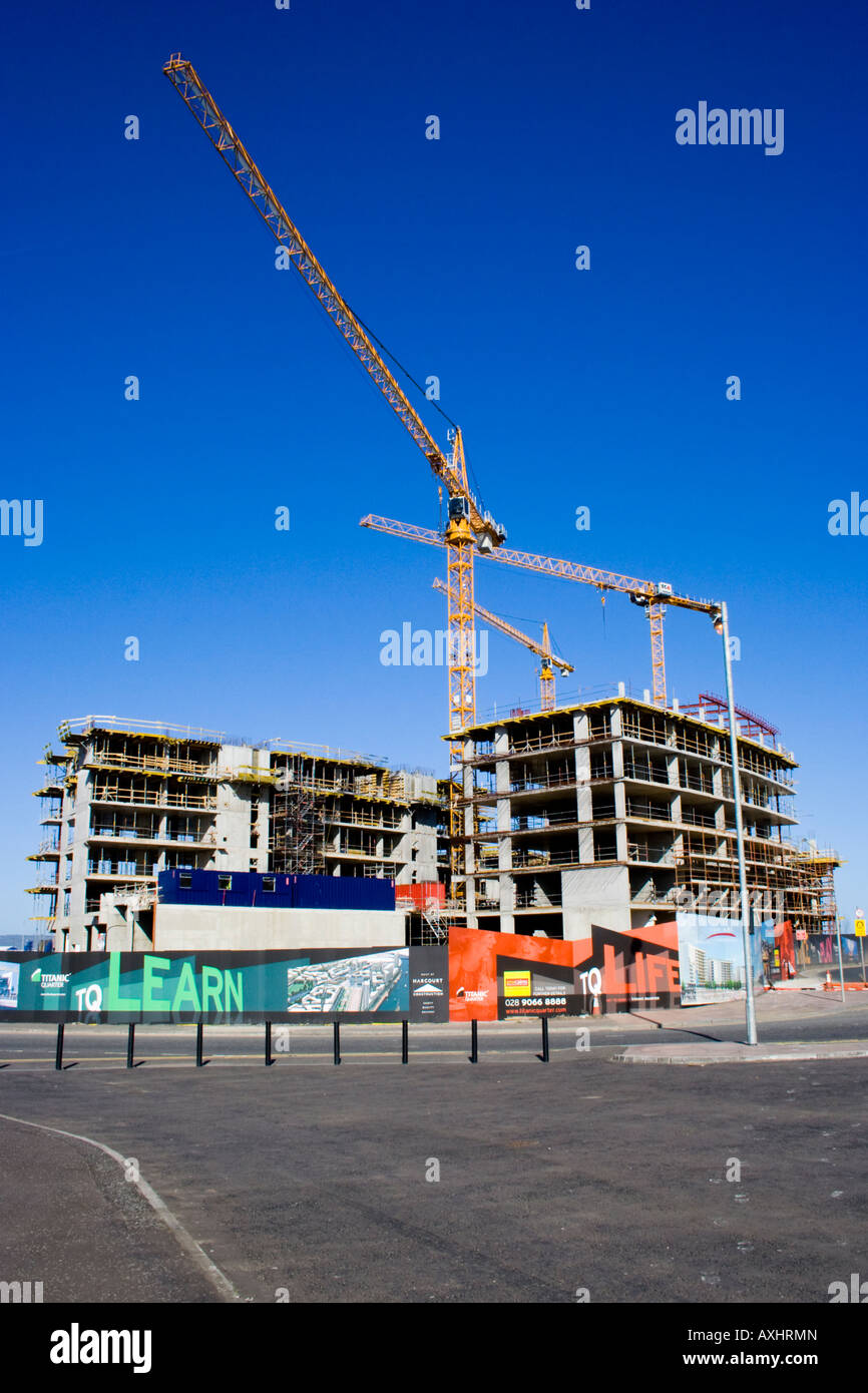 Appartements en construction Quartier Titanic Belfast Banque D'Images