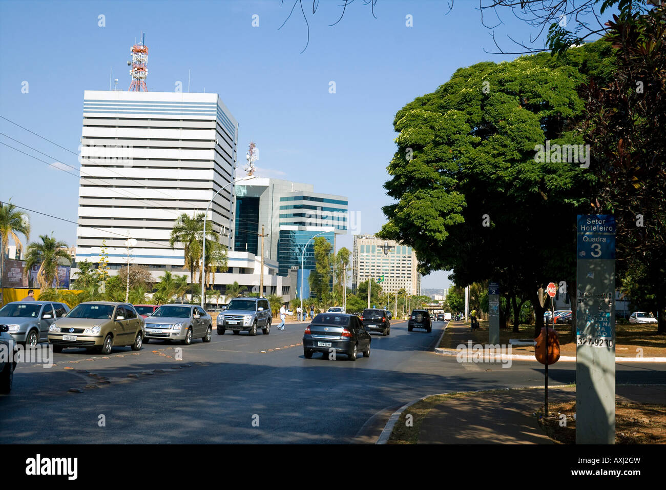 L'autarcie et Hôtels Secteur (Setor de Autarquias Norte Setor Hoteleiro Asa Norte) Brésil Brasilia Banque D'Images
