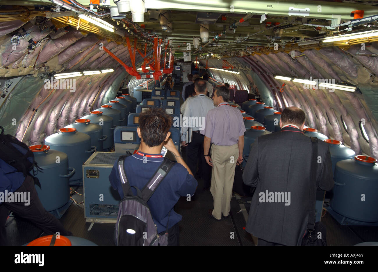 Airbus A380-800 cabine avec ballast pour des fins de test. Banque D'Images