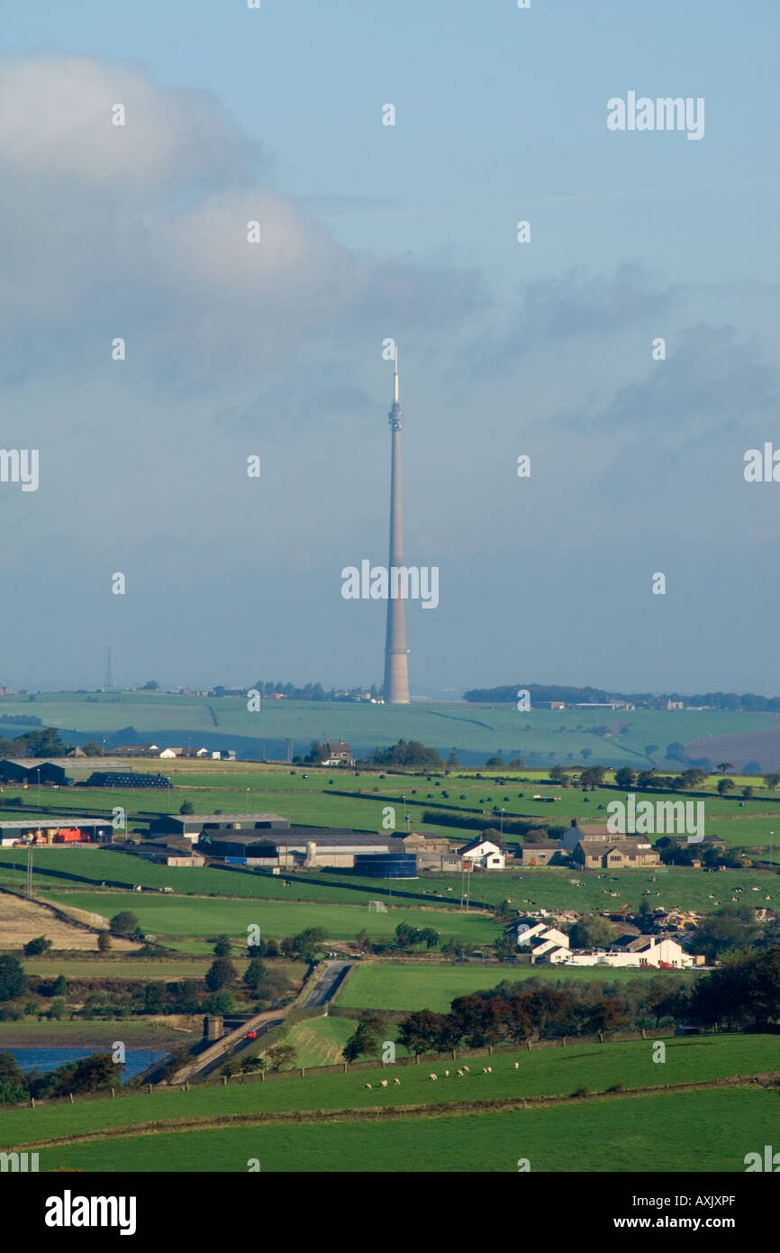 L'Emley Moor mât TV Banque D'Images