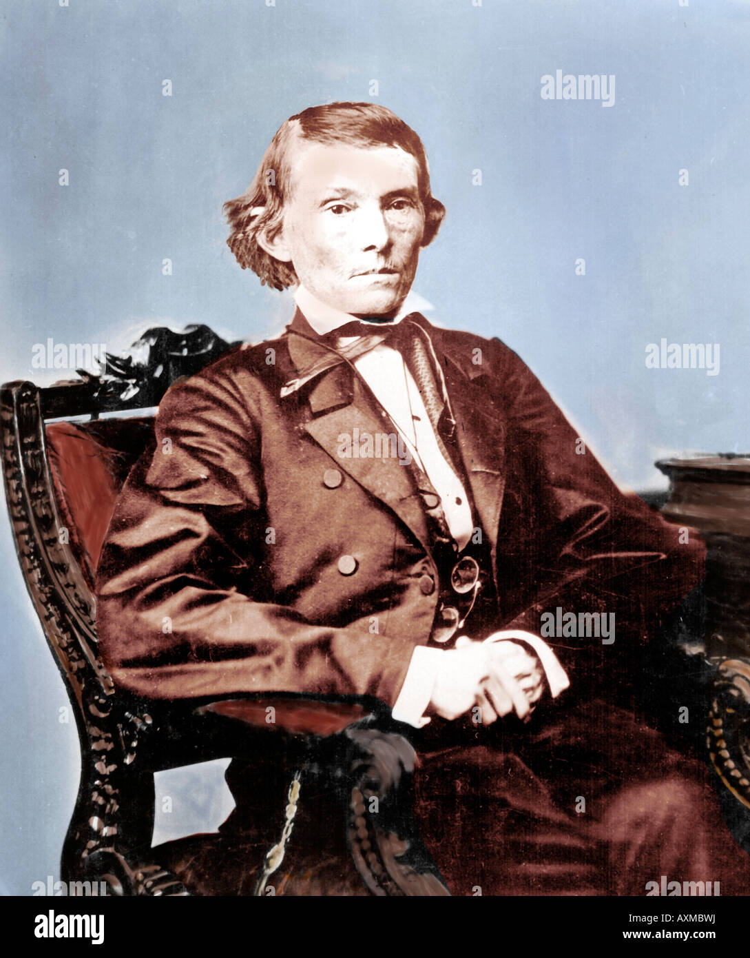 Teinté à la main photo de Alexander H Stephens, Vice-président des États confédérés d'Amérique - Guerre de Sécession Banque D'Images