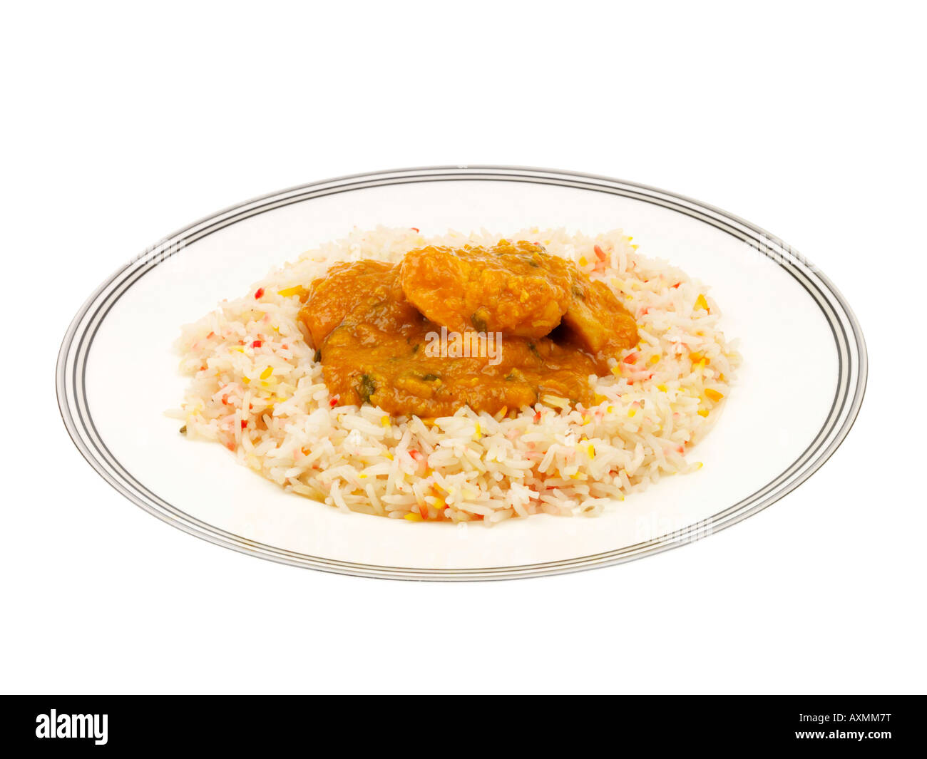 Avec le riz pilaf poulet Dhansak Banque D'Images