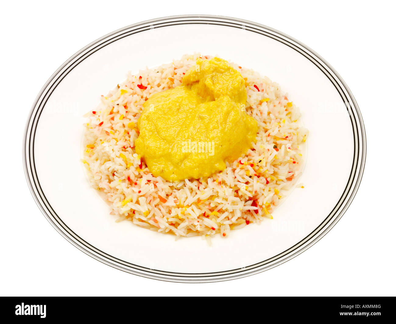 Poulet Korma avec riz pilaf Banque D'Images
