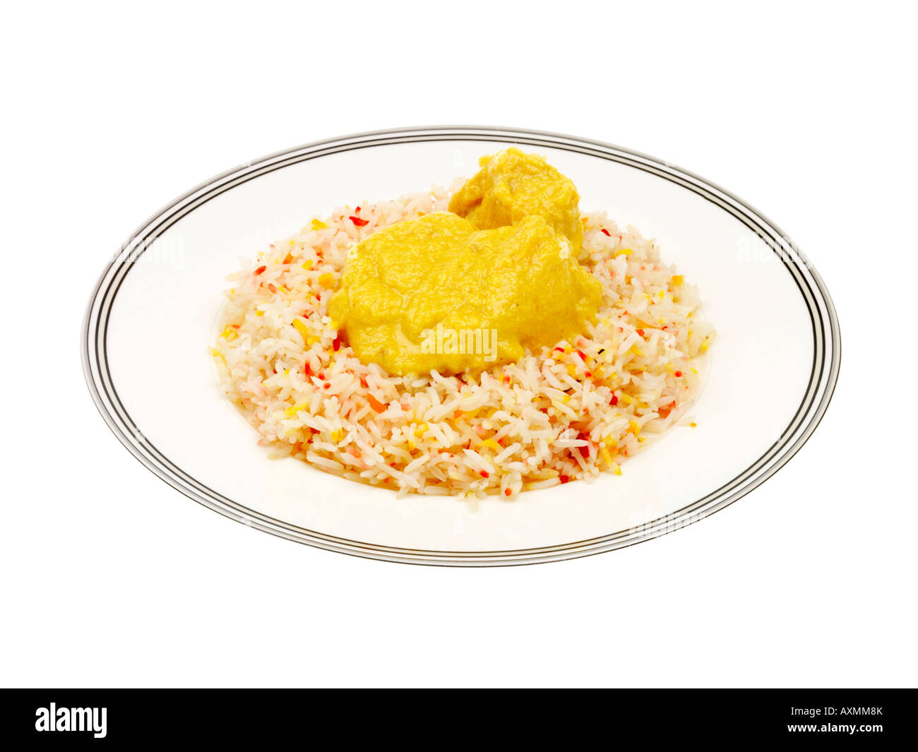 Poulet Korma avec riz pilaf Banque D'Images