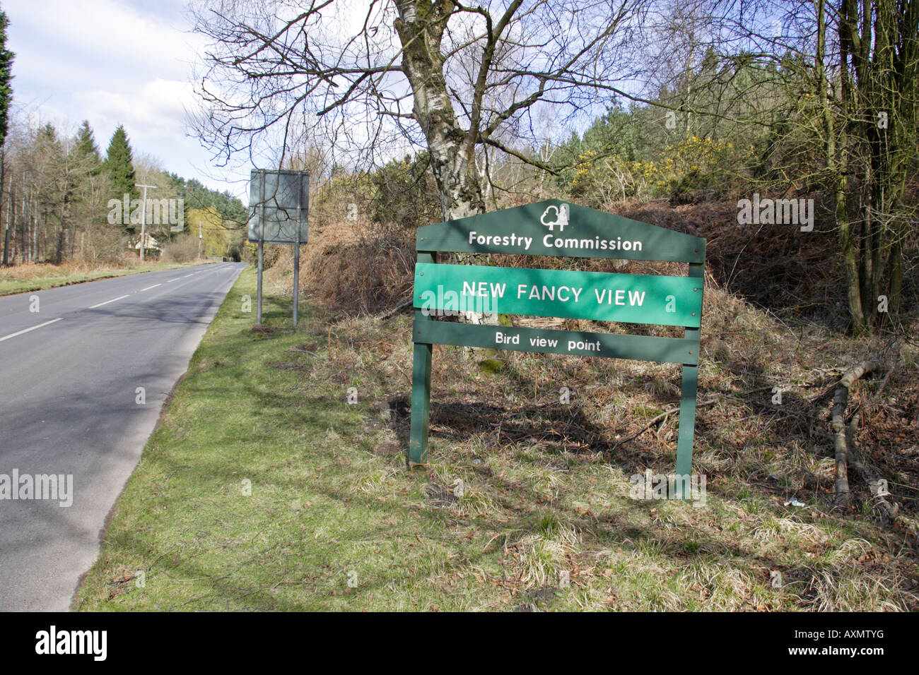 Avis de la nouvelle Commission des forêts vue fantaisie sign Banque D'Images