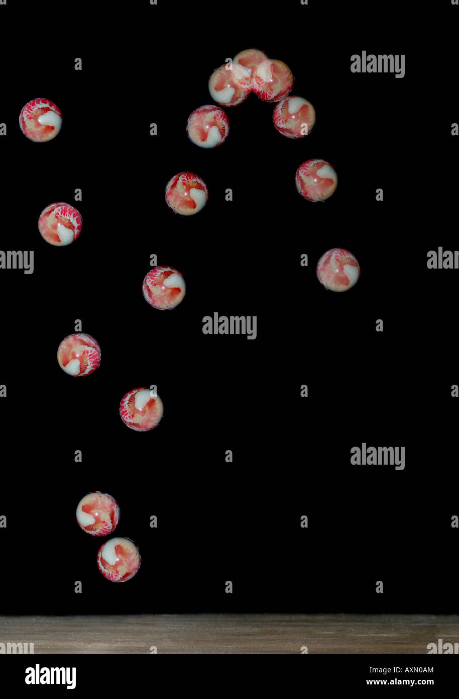 Plusieurs-flash photo d'une superball bouncing Banque D'Images