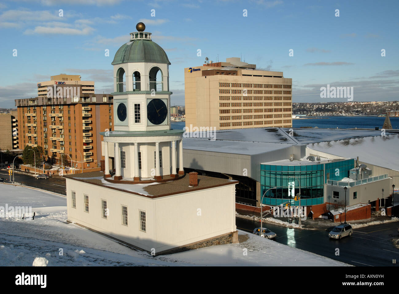 La tour de l'horloge et édifices du centre-ville, Halifax, Nouvelle-Écosse Banque D'Images