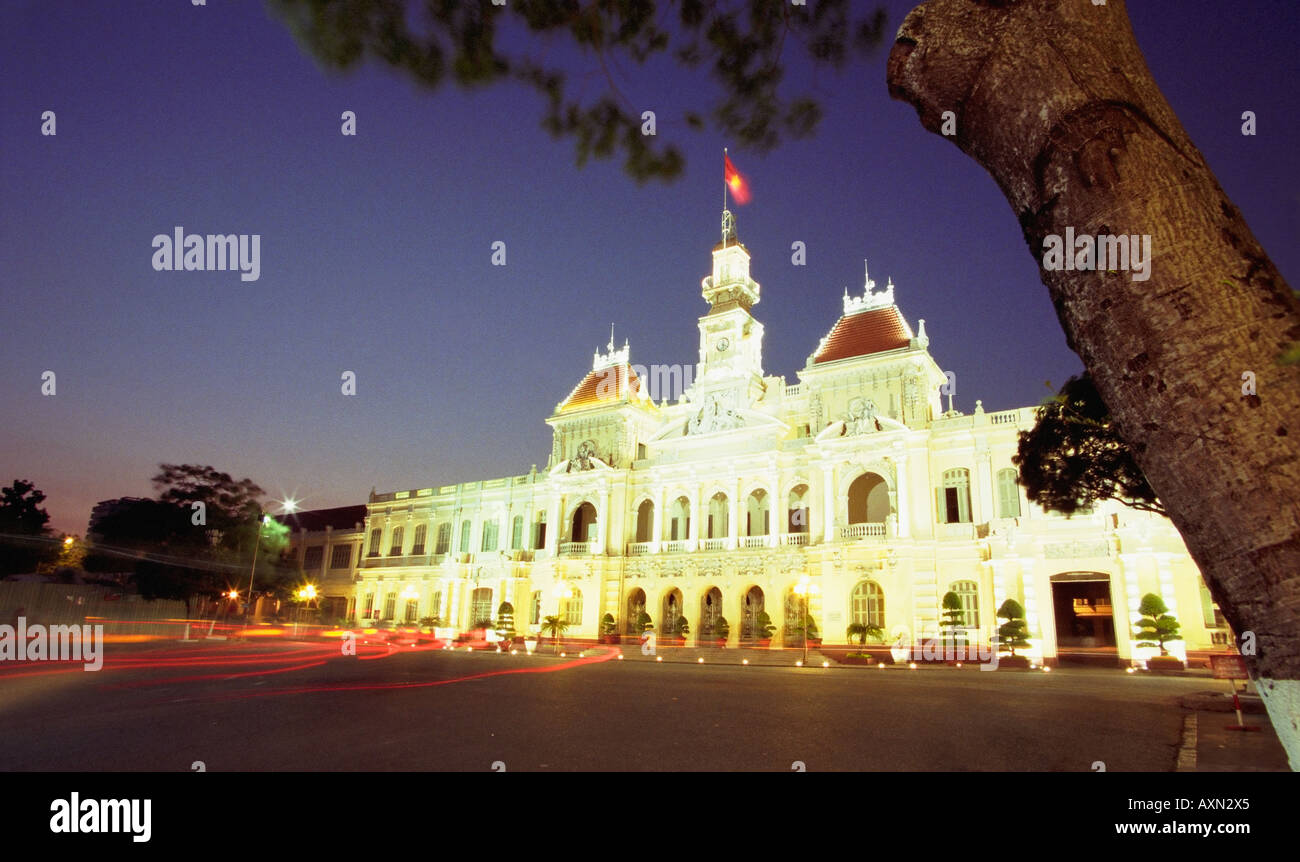 People's Committee Building At Night, Ho Chi Minh City Banque D'Images