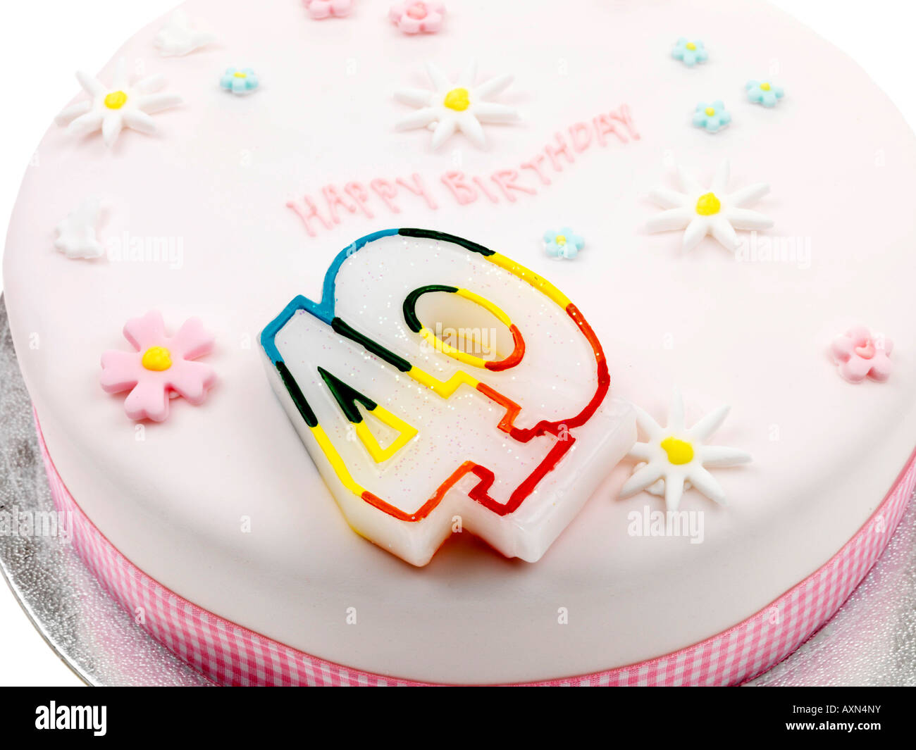40e et 40e célébration décoration gâteau glacé avec aucun peuple Banque D'Images